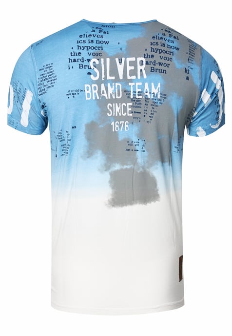 T-Shirt Verwaschen mit Farbverlauf und Seitlicher Knopfleiste - Image 3