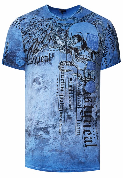 Biker T-Shirt Verwaschen mit All Over Prints - Image 1