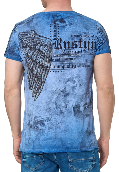 Biker T-Shirt Verwaschen mit All Over Prints - Image 4