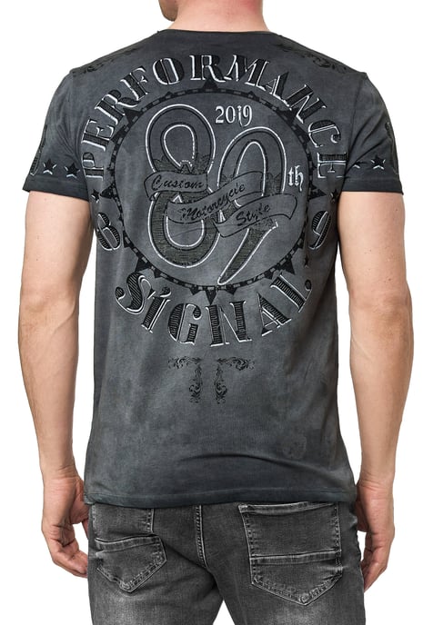 T-Shirt Verwaschen mit Skull-Print - Image 4