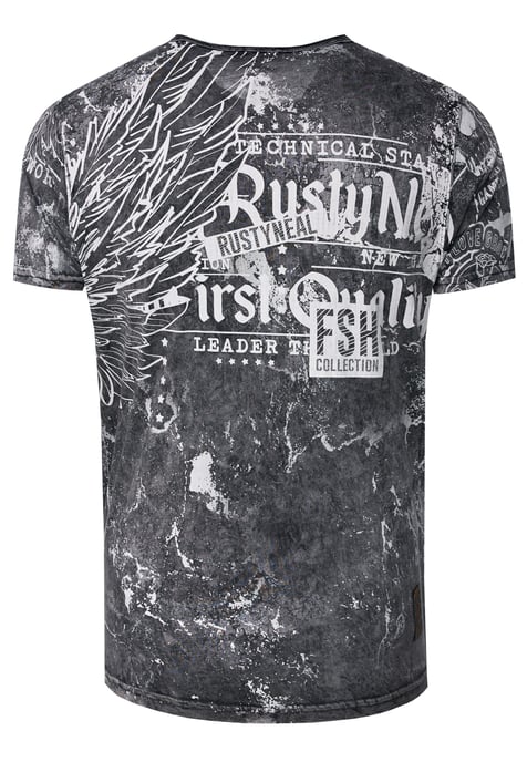 Verwaschenes T-Shirt mit "Flying-Skull" Print - Image 3