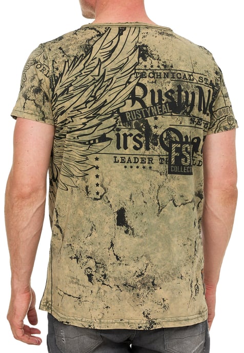 Verwaschenes T-Shirt mit "Flying-Skull" Print - Image 5