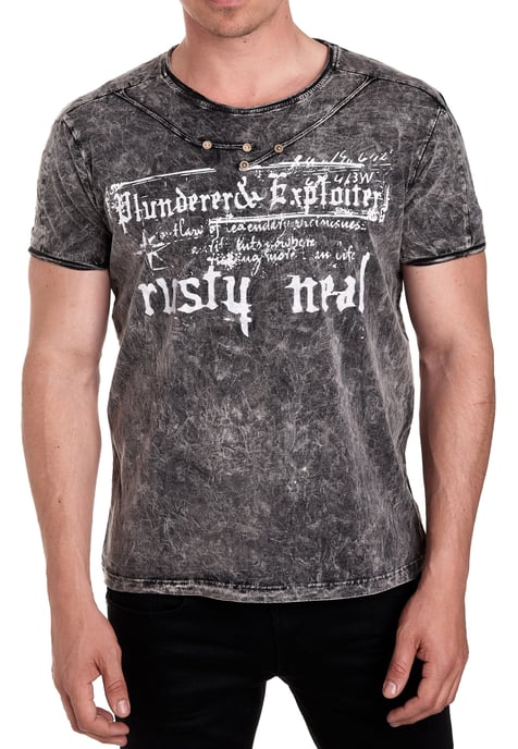 T-Shirt Verwaschen mir Front Print - Image 3