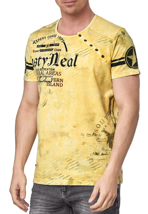 T-Shirt mit Seitlicher Knopfleiste und Logo-Print - Image 3