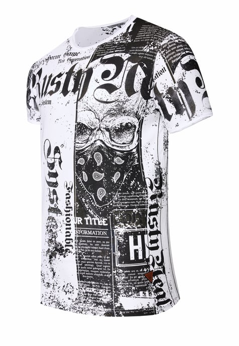 T-Shirt mit American-Skull Westside-Gang-Banger Print - Image 2