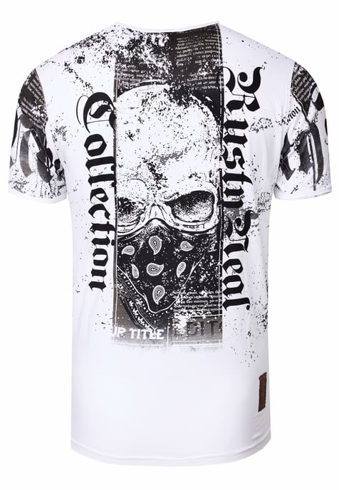 T-Shirt mit American-Skull Westside-Gang-Banger Print - Image 3