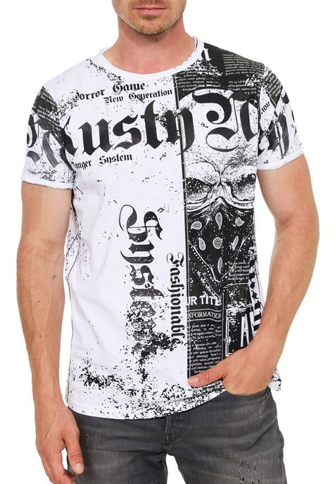 T-Shirt mit American-Skull Westside-Gang-Banger Print - Image 4