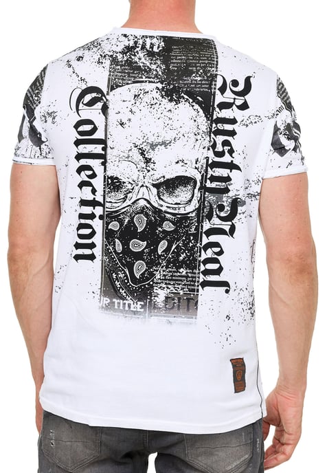 T-Shirt mit American-Skull Westside-Gang-Banger Print - Image 5