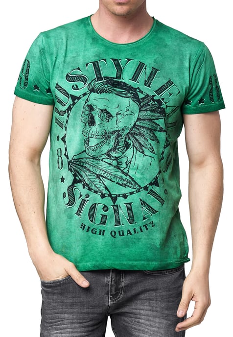 T-Shirt Verwaschen mit Skull-Print - Image 3