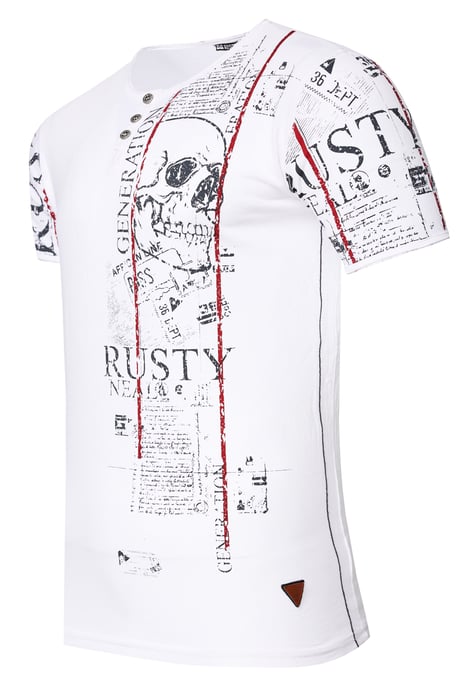 Henley T-Shirt mit Knopfleiste und Seitlichen Front Prints - Image 2