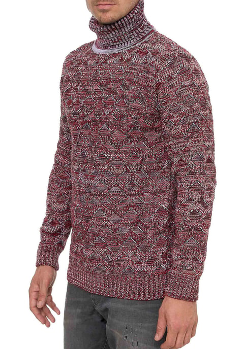 Kontrast Grobstrick Rollkragen-Pullover - Image 4