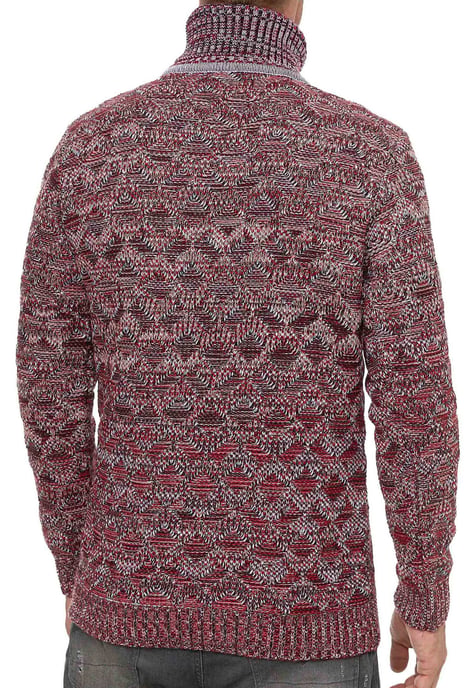 Kontrast Grobstrick Rollkragen-Pullover - Image 5