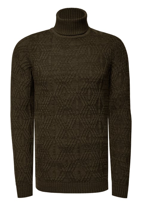 Melierter Grobstrick Rollkragen-Pullover - Image 1