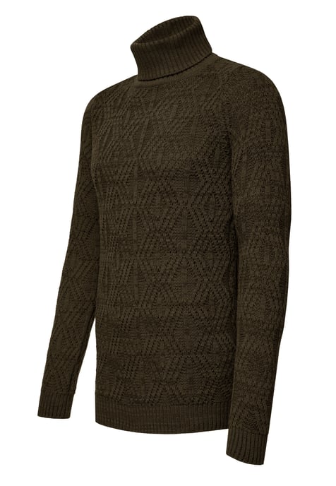 Melierter Grobstrick Rollkragen-Pullover - Image 2