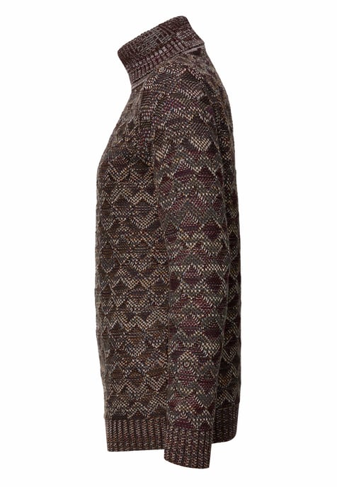Kontrast Grobstrick Rollkragen-Pullover - Image 2