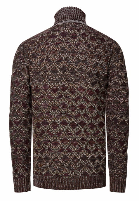 Kontrast Grobstrick Rollkragen-Pullover - Image 3