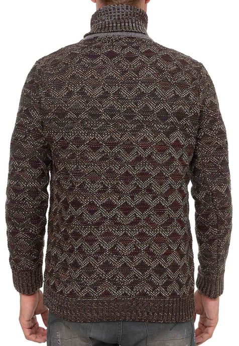 Kontrast Grobstrick Rollkragen-Pullover - Image 5