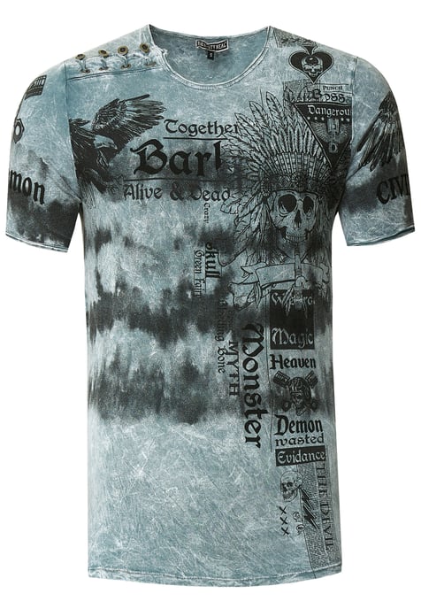 Color Tie Dye Batik T-Shirt mit Front-Print - Image 1