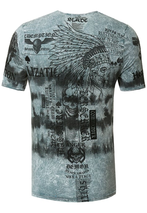 Color Tie Dye Batik T-Shirt mit Front-Print - Image 2