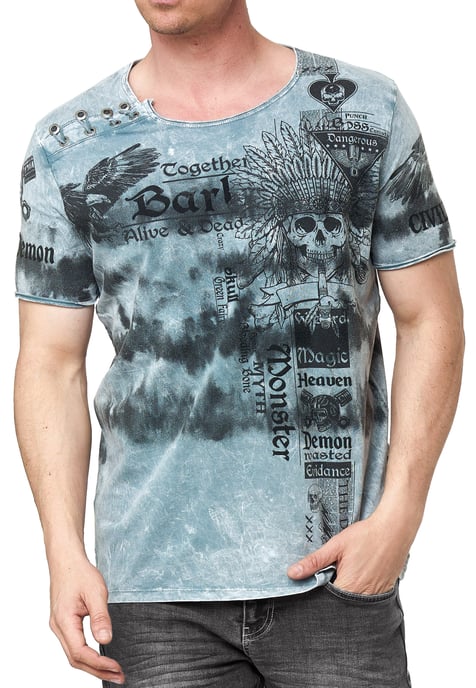 Color Tie Dye Batik T-Shirt mit Front-Print - Image 3