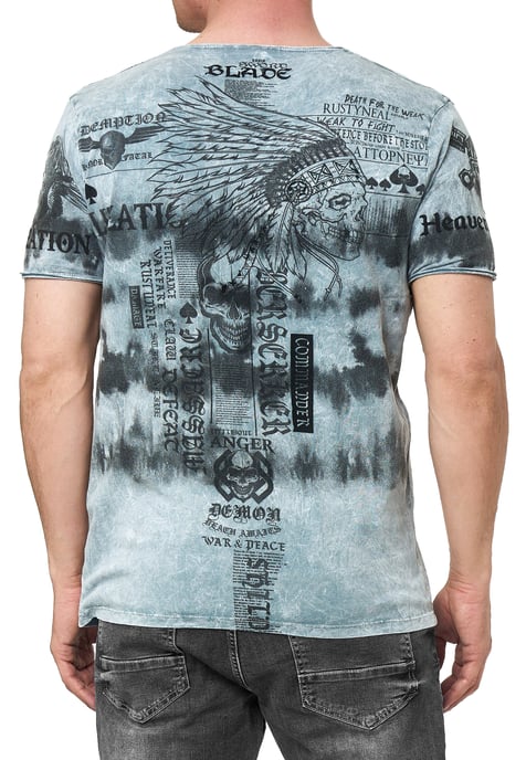 Color Tie Dye Batik T-Shirt mit Front-Print - Image 4