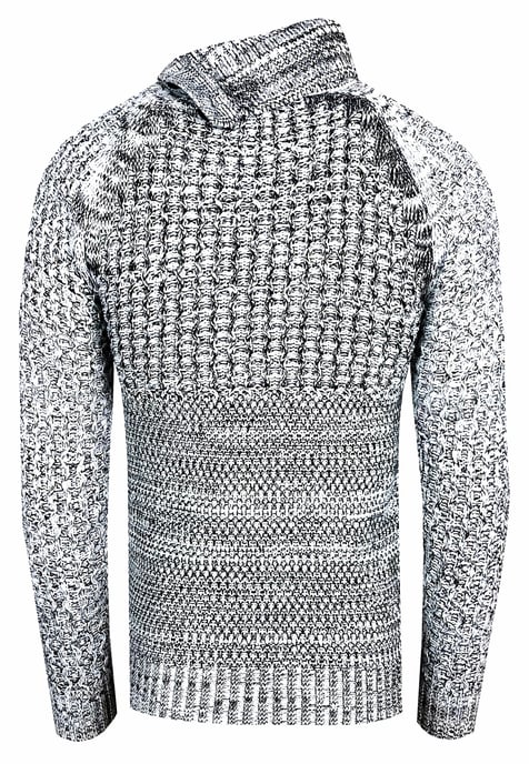 Side Button-Placket Grobstrick Rollkragen-Pullover - Image 2