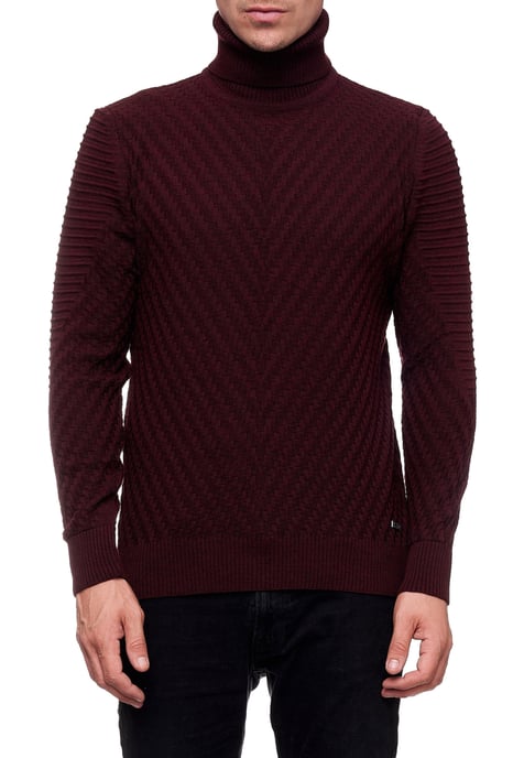 Feinstrick mit V-Muster Rollkragen-Pullover - Image 3