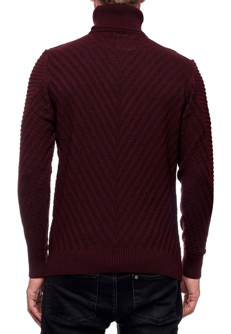 Feinstrick mit V-Muster Rollkragen-Pullover - Image 4