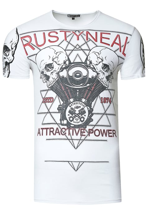 Rocker T-Shirt Light Washed mit Skull-Print - Image 1