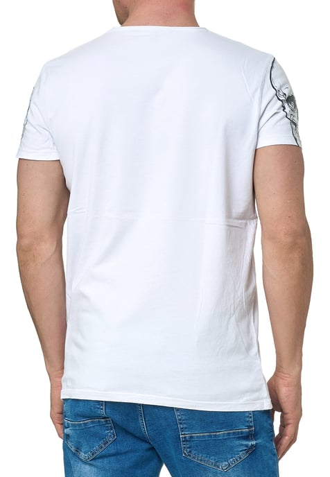 Rocker T-Shirt Light Washed mit Skull-Print - Image 4