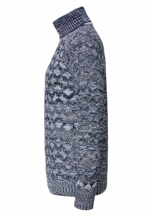 Kontrast Grobstrick Rollkragen-Pullover - Image 2
