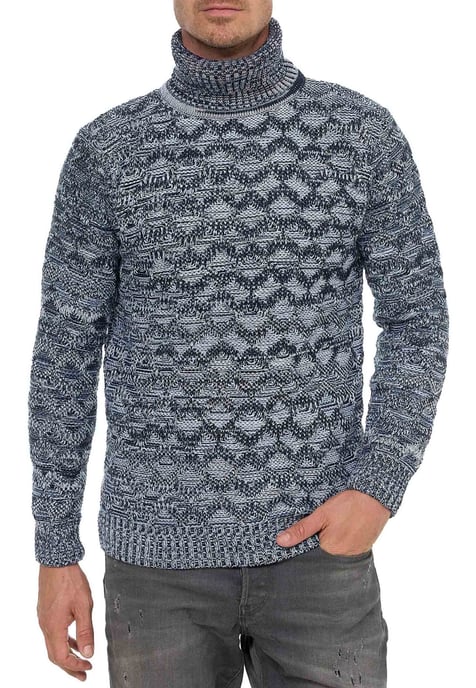 Kontrast Grobstrick Rollkragen-Pullover - Image 4