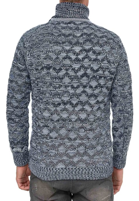 Kontrast Grobstrick Rollkragen-Pullover - Image 5