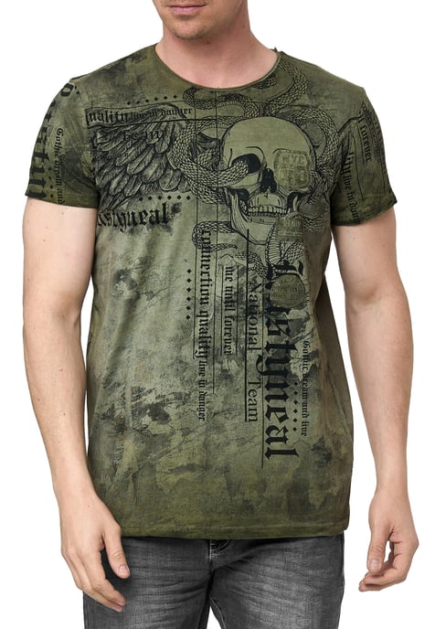 Biker T-Shirt Verwaschen mit All Over Prints - Image 3