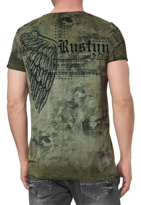 Biker T-Shirt Verwaschen mit All Over Prints - Image 5