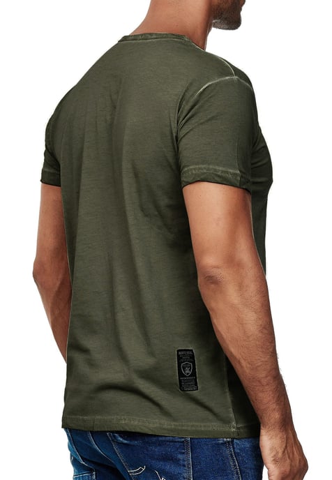Oil-Washed T-Shirt mit Knopfleiste - Image 5