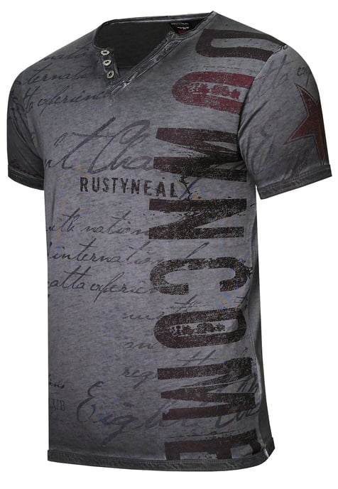 V-Neck T-Shirt mit Seitlichem Logo-Print - Image 2