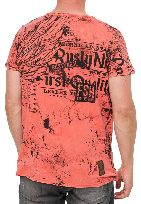 Verwaschenes T-Shirt mit "Flying-Skull" Print - Image 5
