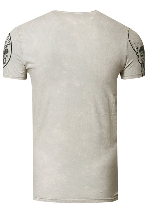 Rocker T-Shirt Light Washed mit Skull-Print - Image 2
