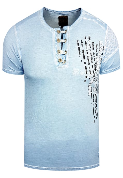 Oil-Washed T-Shirt mit Knopfleiste - Image 1