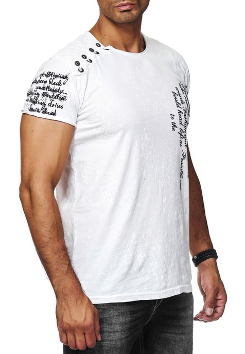 Acid Washed T-Shirt mit Prints - Image 3
