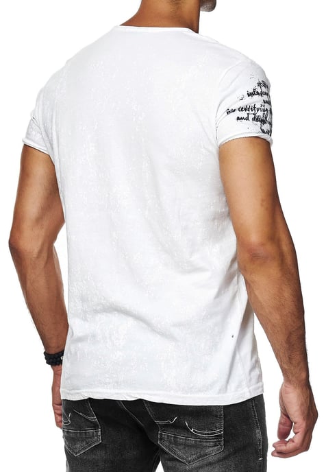 Acid Washed T-Shirt mit Prints - Image 5