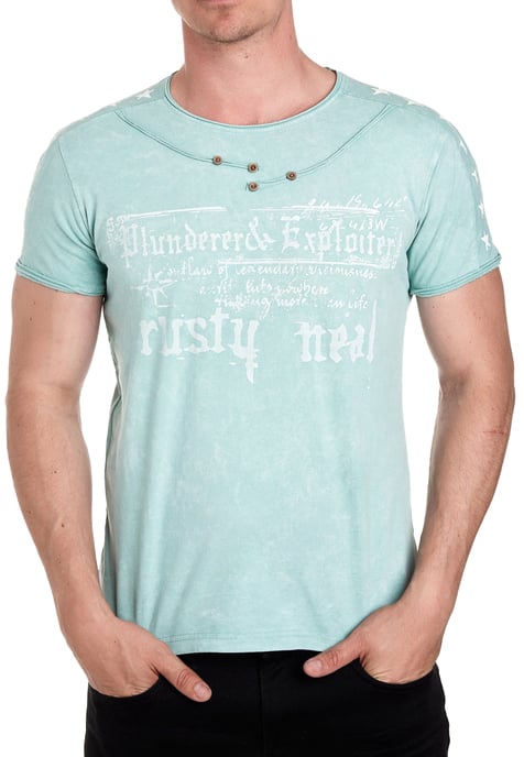 T-Shirt Verwaschen mir Front Print - Image 3