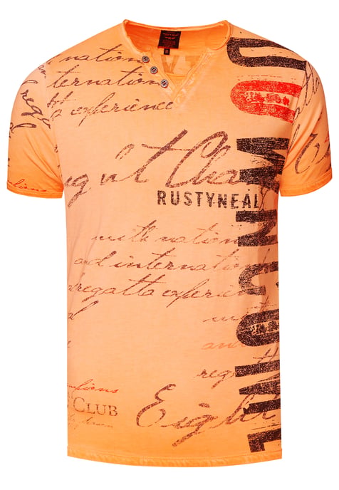 V-Neck T-Shirt mit Seitlichem Logo-Print - Image 1