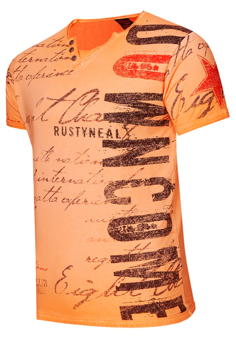 V-Neck T-Shirt mit Seitlichem Logo-Print - Image 2