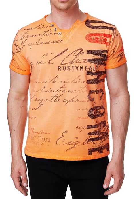V-Neck T-Shirt mit Seitlichem Logo-Print - Image 4