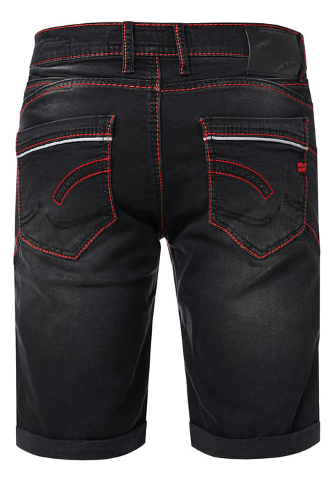 Jeans Shorts "RUBEN" mit Kontrast-Naht und offener Knopfleiste - Image 2