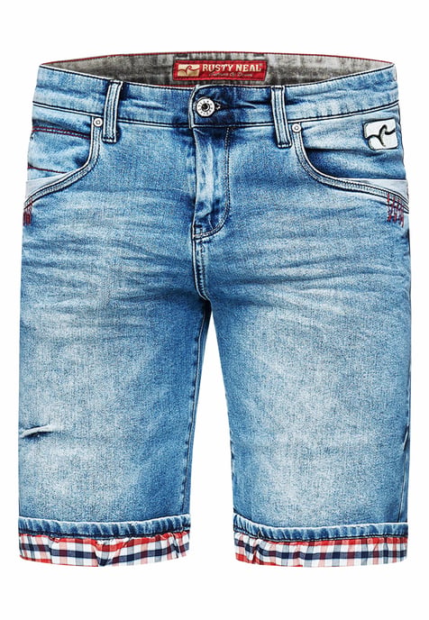 Light Blue Used "NOXON" Bermuda Jeans Shorts - Image 1