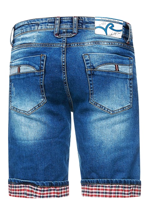 Blue Used Jeans Shorts mit Karomuster "SATTO" - Image 2