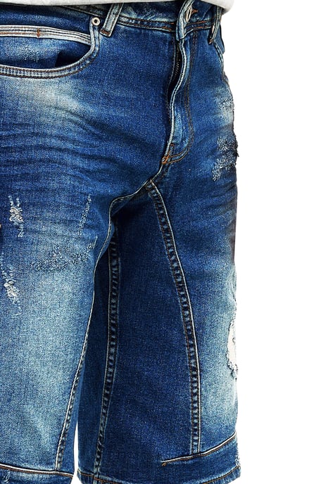 Slim Fit Jeans Shorts "YAMETO" Blue Used - Image 5